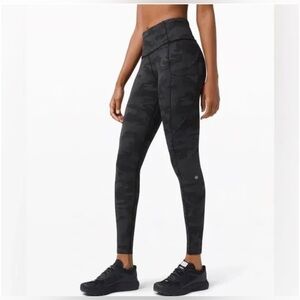 Lululemon fast and free black camo leggings